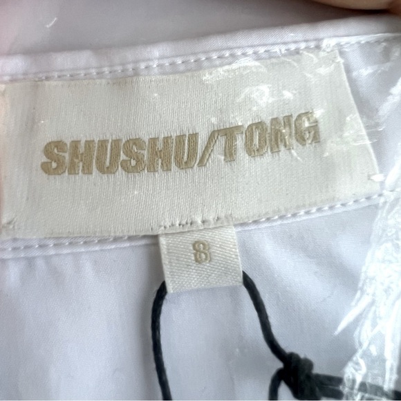 SHUSHU/TONG, Women's White Shirt Minidress - White. Size: S (US). NWT - Picture 3 of 14